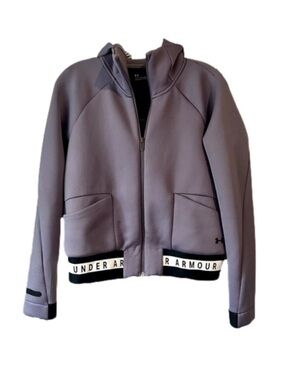 Under Armor full zip jacket Heather gray & black Women’s small